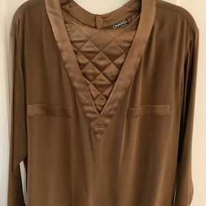 Vintage Chanel Brown Silk Blouse